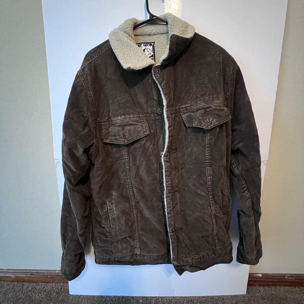 Vintage Stussy Sherpa corduroy brown jacket